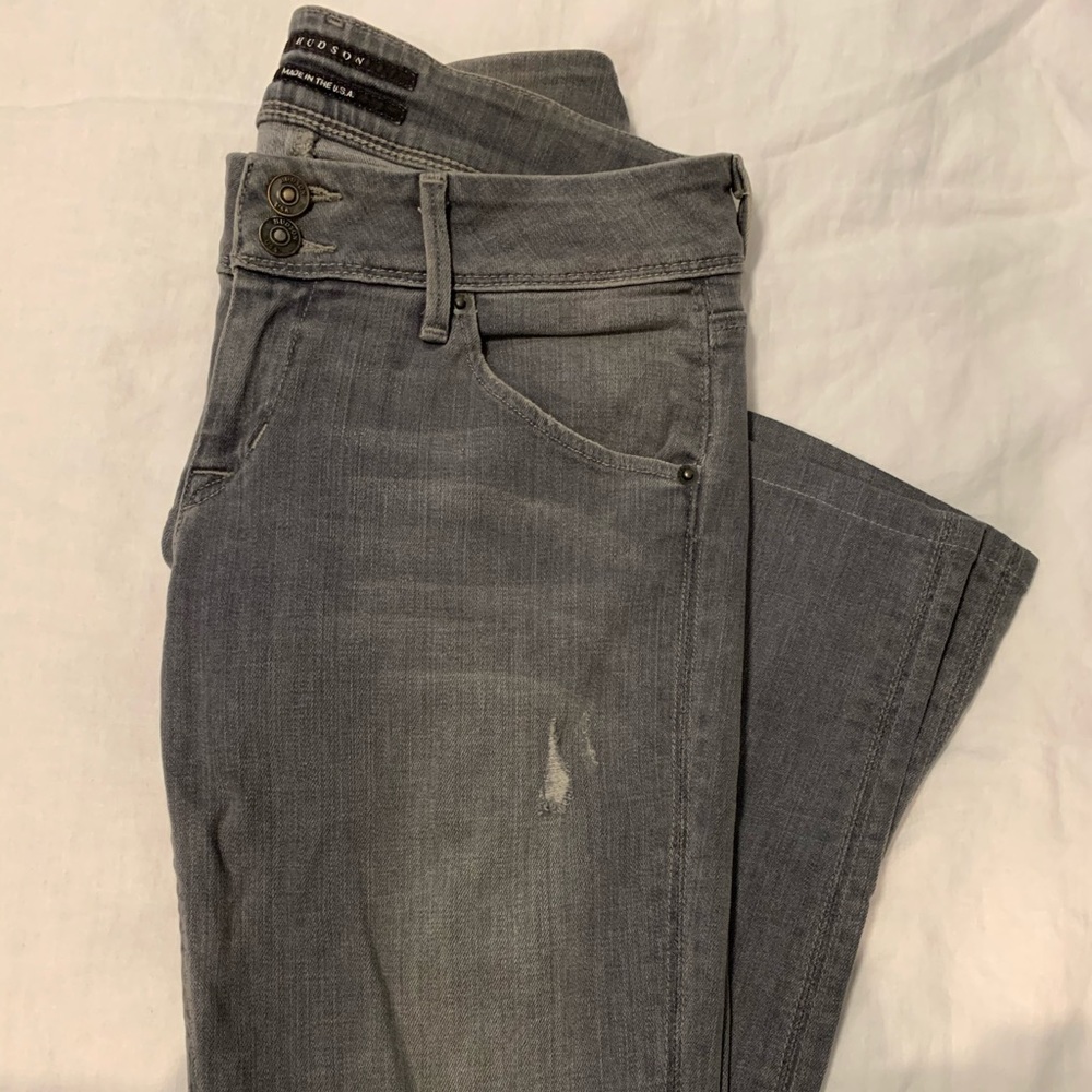 Hudson Gray Skinny Distressed Jeans